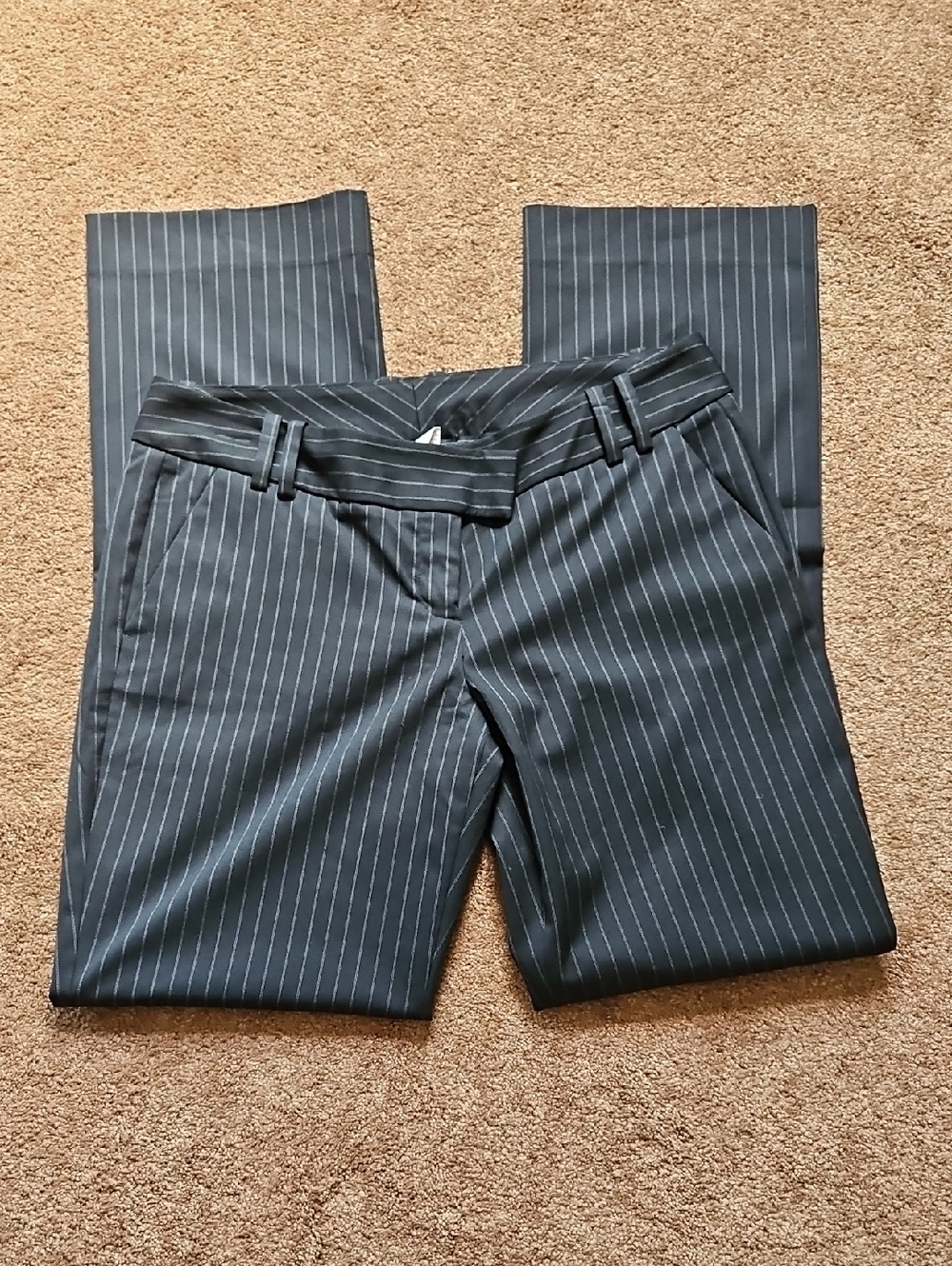 Tracy Evans Black Pinstripe Trousers Size 10